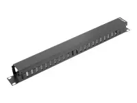 Lanberg 19" cable management panel type A 1U | AK-1201-B | Black