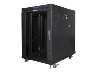 Lanberg | Rack cabinet 19" free-standing 15U/600x800 (flat pack) with glass door, LCD | FF01-6815-12BL | Black