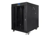 Lanberg | Rack cabinet 19" free-standing 15U/800x1000 (flat pack) with glass door, LCD | FF01-8015-12BL | Black