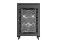 Lanberg | Rack cabinet 19" free-standing 22U/800x800 (flat pack) with mesh door, LCD | FF01-8822-23BL | Black – pilt 8