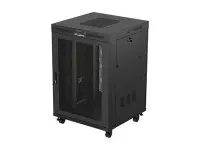 Lanberg | Rack cabinet 19" free-standing 22U/800x800 (flat pack) with mesh door, LCD | FF01-8822-23BL | Black – pilt 14