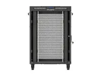 Lanberg | Rack cabinet 19" free-standing 22U/800x800 (flat pack) with mesh door, LCD | FF01-8822-23BL | Black – pilt 15