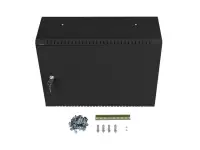 Lanberg | Rack cabinet 19" wall-mount 4U+3U/540x200 low-profile | WAF1-5203-04-00B | Black – pilt 3