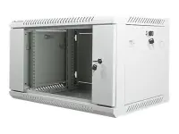 Lanberg | Rack cabinet 19" wall-mount 6U/600x450 (flat pack) with glass door | WF01-6406-10S | Grey