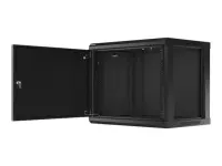 Lanberg | Rack cabinet 19" wall-mount 9U/600x450 for self-assembly with metal door (flat pack) | WF01-6409-00B | Black