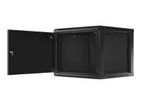 Lanberg | Rack cabinet 19" wall-mount 9U/600x600 (flat pack) for self-assembly with metal door | WF01-6609-00B | Black