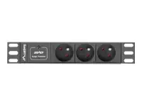 Lanberg Power Distribution Unit (PDU) 10" 1U 16A 2m 3x French Outlets | PDU-03E-0200-BK