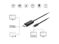 Digitus | Bi-Directional Adapter Cable 2 m | AK-300334-020-S | USB Type C to DisplayPort
