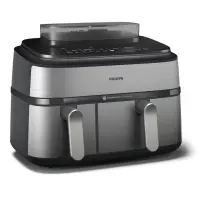 Philips Dual Basket Airfryer | NA555/00 5000 series | Power 2750 W | Capacity 9 L | RapidAir Plus | Silver – pilt 2