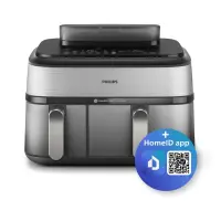 Philips Dual Basket Airfryer | NA555/00 5000 series | Power 2750 W | Capacity 9 L | RapidAir Plus | Silver – pilt 7