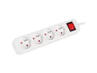 Lanberg Cable Power Strip, 4X French Outlets with Switch, Quality-Grade Copper, 1.5 m | PS1-04E-0150-W