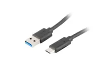 Lanberg | USB Type-C to USB Type-A 3.1 Cable, 1.8 m | CA-USBO-31CU-0018-BK | USB Type-C to USB Type-A