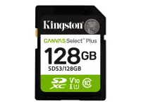 Kingston Canvas Select Plus | 128 GB | SD | Flash memory class Class 10, UHS-I, U1/U3, Video Class 10/30