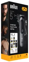 Braun 11-in-1 Grooming Kit | All-in-One Kit Series 5 AIO5560 | Cordless | Number of length steps 14 | Grey/Black