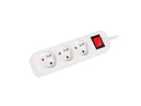 Lanberg Cable Power Strip 3M 3X French Outlets with Switch, Quality-Grade Copper | PS1-03E-0300-W