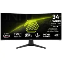 LCD Monitor|MSI|MAG 346CQ|34"|Gaming/Curved|Panel VA|3440x1440|16:9|180 Hz|1 ms|MAG346CQ