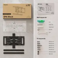 TV SET ACC WALL MOUNT /32-90"/BLACK SM6-B ONKRON – pilt 5