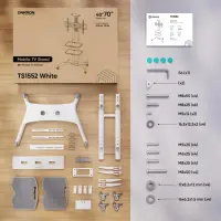 TV SET ACC MOBILE STAND/40-70"/WHITE TS1552-W ONKRON – pilt 12