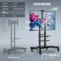 TV SET ACC MOBILE STAND/50-86"/BLACK TS1881-B ONKRON – pilt 7
