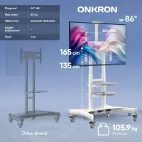 TV SET ACC MOBILE STAND/50-86"/WHITE TS1881-W ONKRON – pilt 7