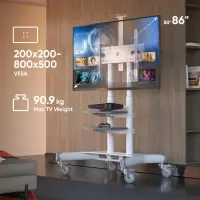 TV SET ACC MOBILE STAND/50-86"/WHITE TS1881-W ONKRON – pilt 10