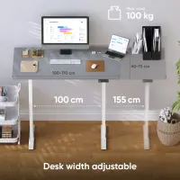 DESK FRAME MOTORISED/WHITE CDF222E-W ONKRON – pilt 4
