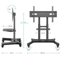 TV SET ACC MOBILE STAND/50-83"/BLACK TS1380-B ONKRON – pilt 12