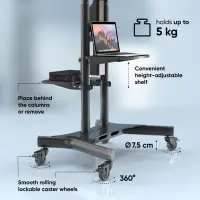 TV SET ACC MOTOR. MOBILE STAND/50-86" BLACK TS1881E-B ONKRON – pilt 5
