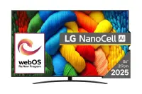 LG NanoCell AI 86NANO81A3A teler 2,18 m (86") 4K Ultra HD Nutiteleri funktsioon WiFi Must