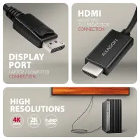 Axagon RVD-HI20C2 videokaabliadapter 1,8 m DisplayPort HDMI Must