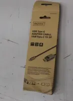 SALE OUT. Digitus 8K 30Hz. USB Type C to DP, adapter cable HBR3, Alu Housing, Black 2m | Digitus Bi-directional Adapter Cable | DB-300334-020-S | USB-C to DP DAMAGED PACKAGING, UNPACKED | USB-C | Display Port
