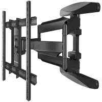 ONKRON Full Motion TV Wall Mount for 40 to 75-inch Flat Panel TVs Digital Panels 45,5 kg, Black