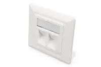 Digitus | Wallplate for Keystone Modules, German type, middle plate 50x50 mm, frame 80x80 mm | DN-93801-1