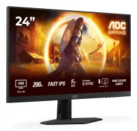 AOC | 24G4HRE | 24 " | Fast IPS | FHD | 16:9 | 200 Hz | 0.5 ms | 1920 x 1080 pixels | 300 cd/m² | HDMI ports quantity 2 | Black
