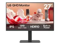 LG | 27BA54QB-B | 27 " | IPS | QHD | 16:9 | 75 Hz | 5 ms | 2560 x 1440 pixels | 350 cd/m² | HDMI ports quantity 2