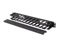 Lanberg 19" Cable managmement 1U, Type A, Plastic | AK-1703-B | Black