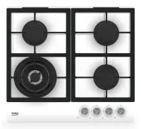 BEKO Hob | HILW64225SW | Gas | Number of burners/cooking zones 4 | Knob | White
