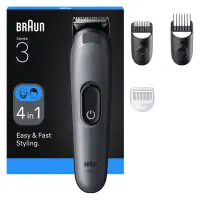 Braun 4-in-1 Grooming Kit | All-in-One Series 3 AIO3500 | Cordless | Number of length steps 14 | Black