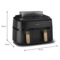 Philips Dual Steam Air Fryer | NA552/00 5000 Series | Power 2750 W | Capacity 9 L | RapidAir Plus | Black – pilt 2