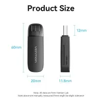 MEMORY READER USB3.0/SD/TF CLFB0 VENTION – pilt 3