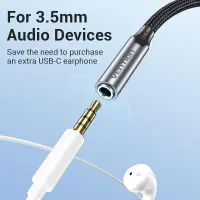 ADAPTER USB-C TO AUDIO 3.5MM/0.1M BGMHA VENTION – pilt 5