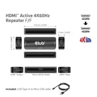 CLUB3D CAC-1307 AV-pikendus AV repiiter Must – pilt 11