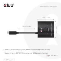 CLUB3D CSV-2511 videojagur USB tüüp-C 2x DisplayPort – pilt 3