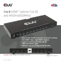 CLUB3D CSV-1383 videojagur HDMI 8x HDMI – pilt 22