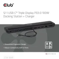 CLUB3D CSV-2541 sülearvuti dokk ja pordireplikaator Dokkimine USB 3.2 Gen 1 (3.1 Gen 1) Type-C Must – pilt 3