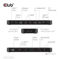 CLUB3D CSV-2540 sülearvuti dokk ja pordireplikaator Dokkimine USB 3.2 Gen 1 (3.1 Gen 1) Type-C Must – pilt 21