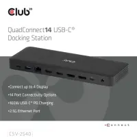 CLUB3D CSV-2540 sülearvuti dokk ja pordireplikaator Dokkimine USB 3.2 Gen 1 (3.1 Gen 1) Type-C Must – pilt 23