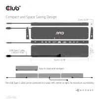 CLUB3D CSV-1565 sülearvuti dokk ja pordireplikaator Dokkimine USB 3.2 Gen 1 (3.1 Gen 1) Type-C Must – pilt 17