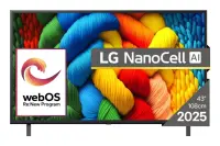 LG NanoCell 43NANO80A3B teler 109,2 cm (43") 4K Ultra HD Nutiteleri funktsioon WiFi Must