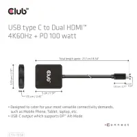 CLUB3D CSV-1558 videojagur USB tüüp-C 2x HDMI – pilt 12